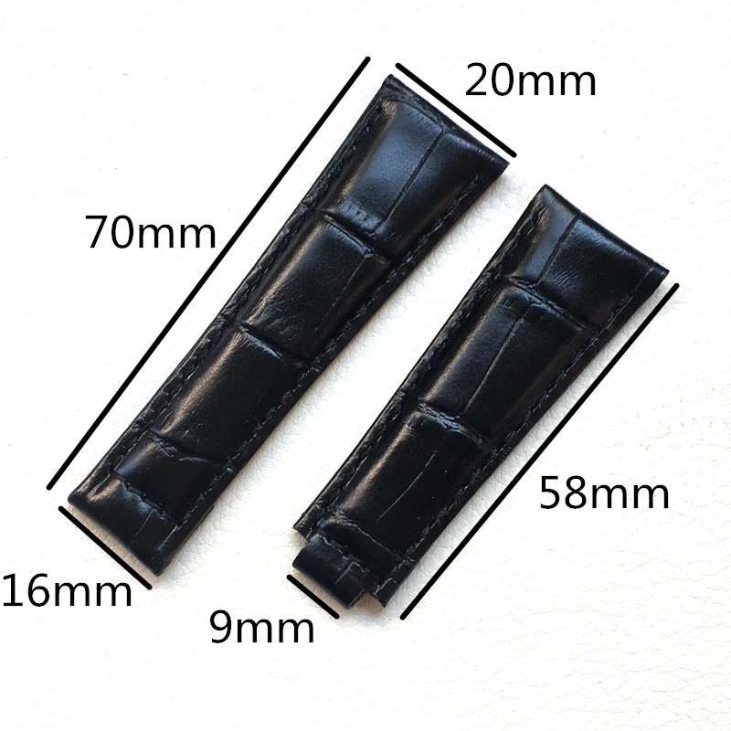 أشرطة ساعات يد لرولكس الغواصة يخت ماستر دايتونا بتوقيت جرينتش جلد التمساح الحبوب الرجال حزام ساعة اكسسوارات 20 مللي متر