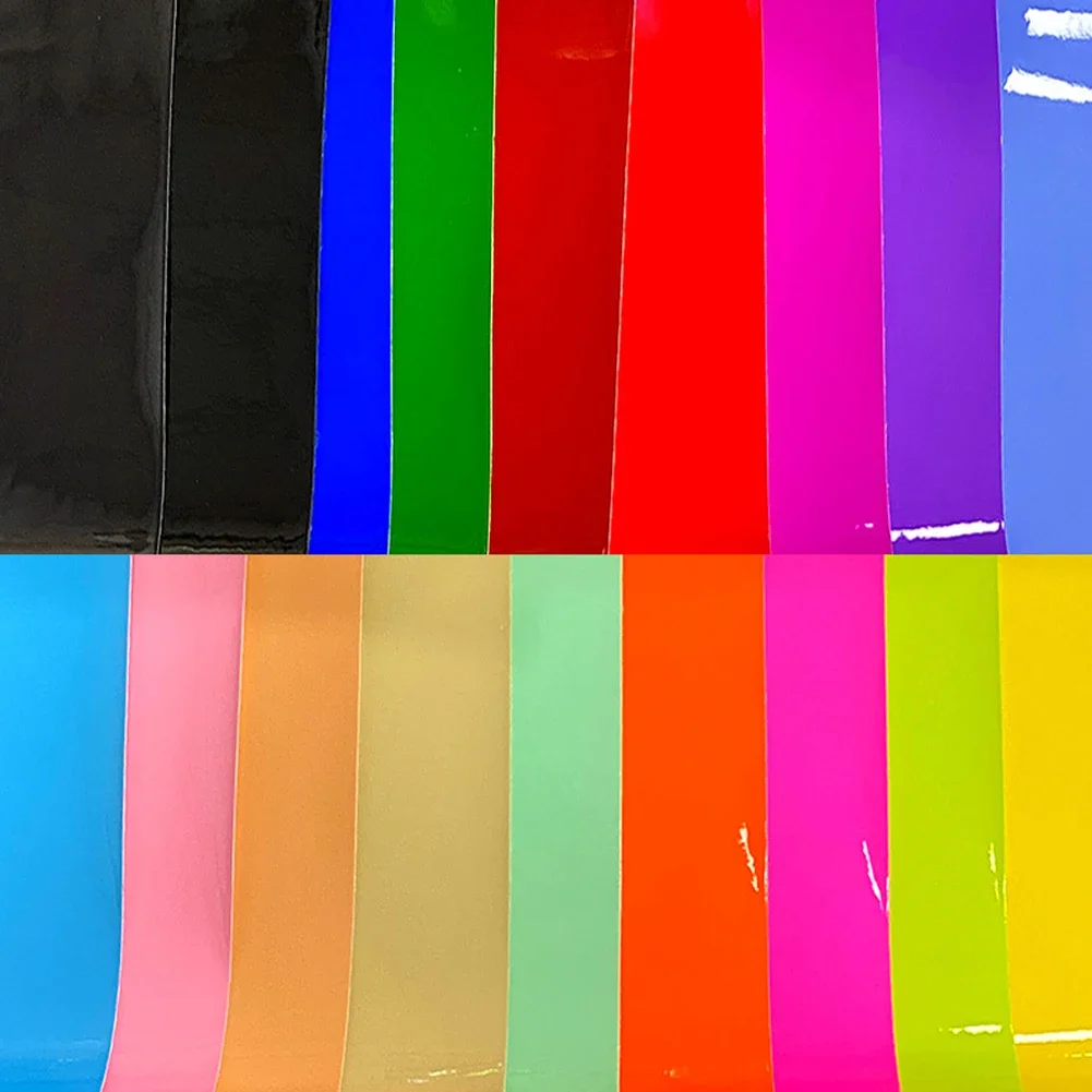 46x135cm Neon Colors Mirror Smooth Waterproof Jelly Faux Leather Fabric Sheet Material For Shoe/Bag/Crafts/Earrings/Bows DIY