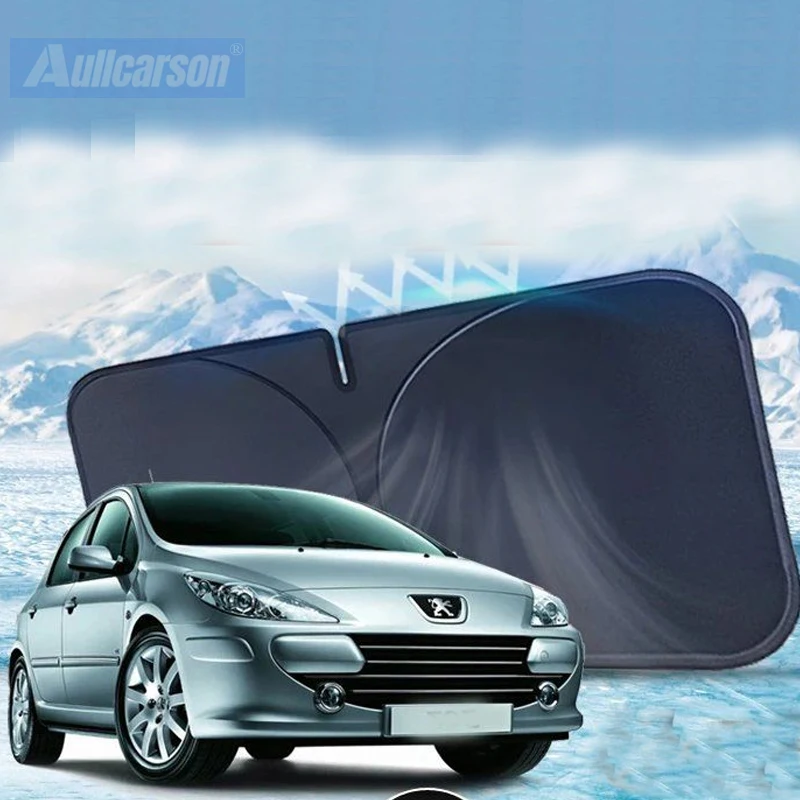 Para Peugeot 307 parabrisas de coche parasol bloqueos Reflector ventana visera cubierta protectora sombrilla plegable 1 pieza