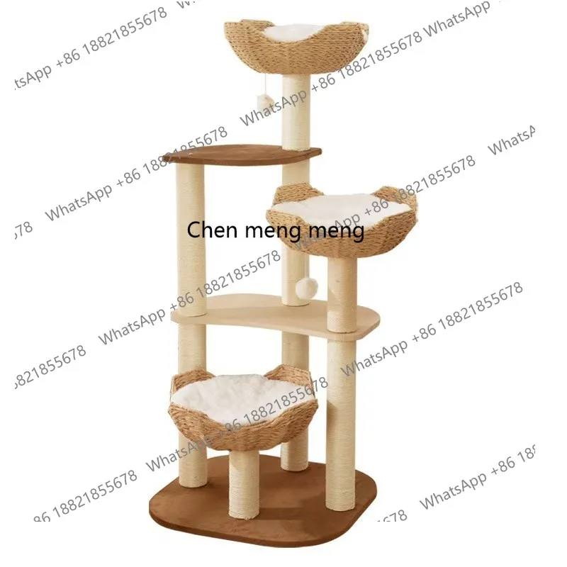 

Cat climbing frame weaving three nests integrated cat nest jumping platform scratching column small grinding claws