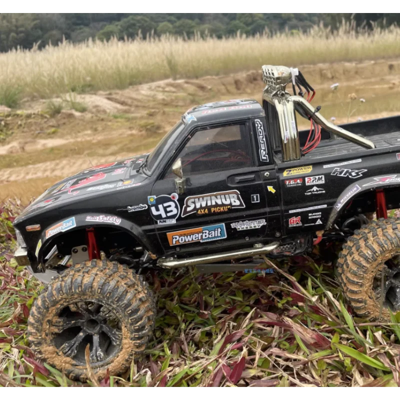 

RC Car 1/10 HG 4x4 Black P407 Pickup Remote Control Crawler KIT Chassis Axles Shaft Hub Outdoor Toys For Boys Gift TH05147-SMT6