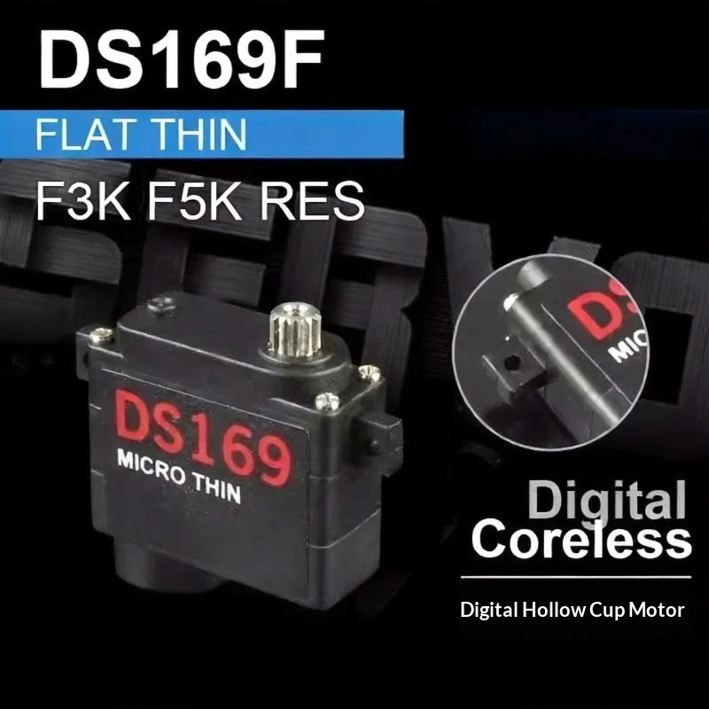 DS169 9g Ultra Thin Digital Servo, Micro Flap Aileron Wing Servo for F3K F5K RC Glider Sailplane