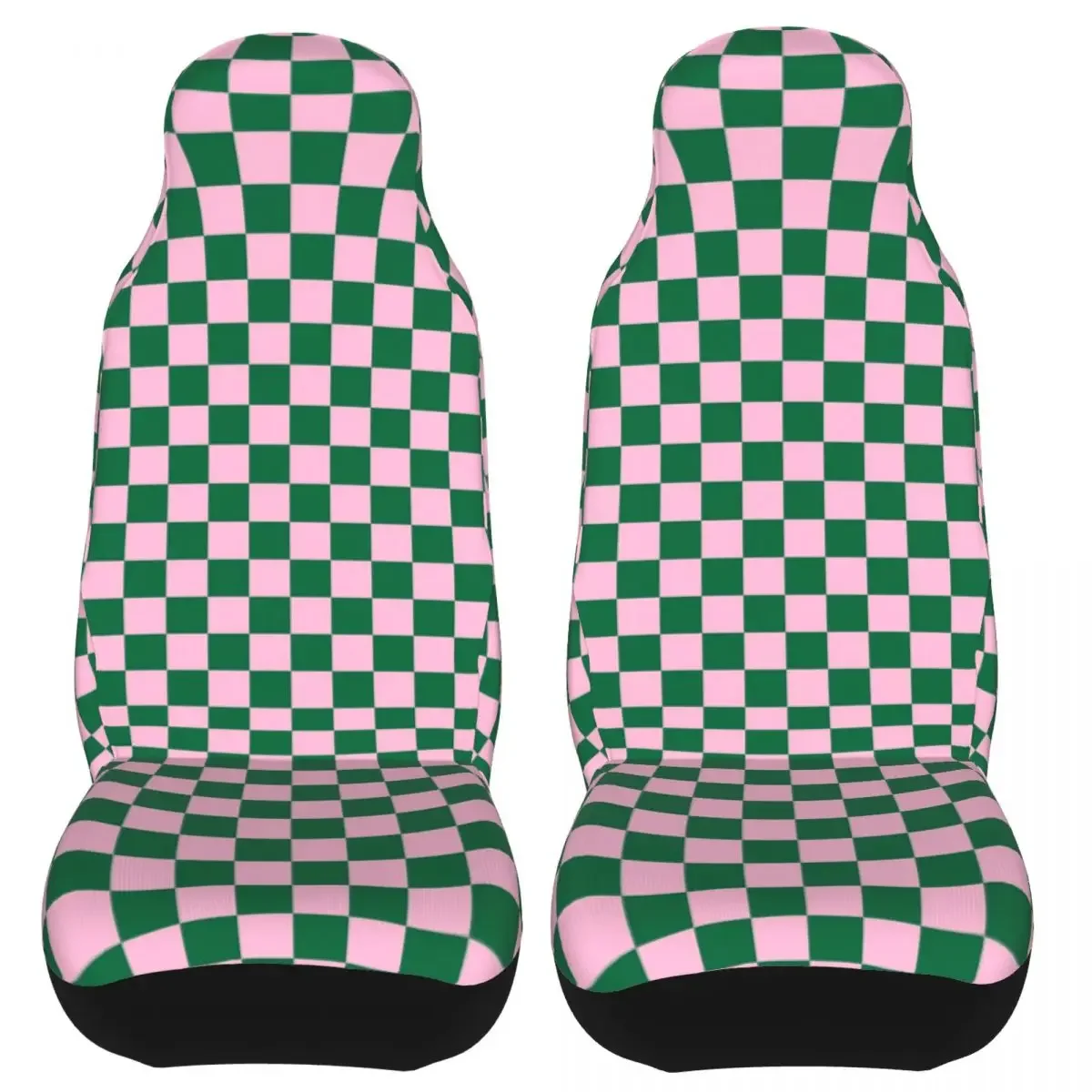 Candy Pink And Green Checkerboard Universal Car Seat Cover Four Seasons Women Checkered Car Seat Covers Polyester Hunting