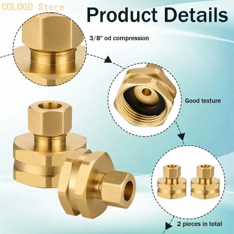 Water Line Hose Adapter in Brass for 3/8 Compression Tubing Use D0LD