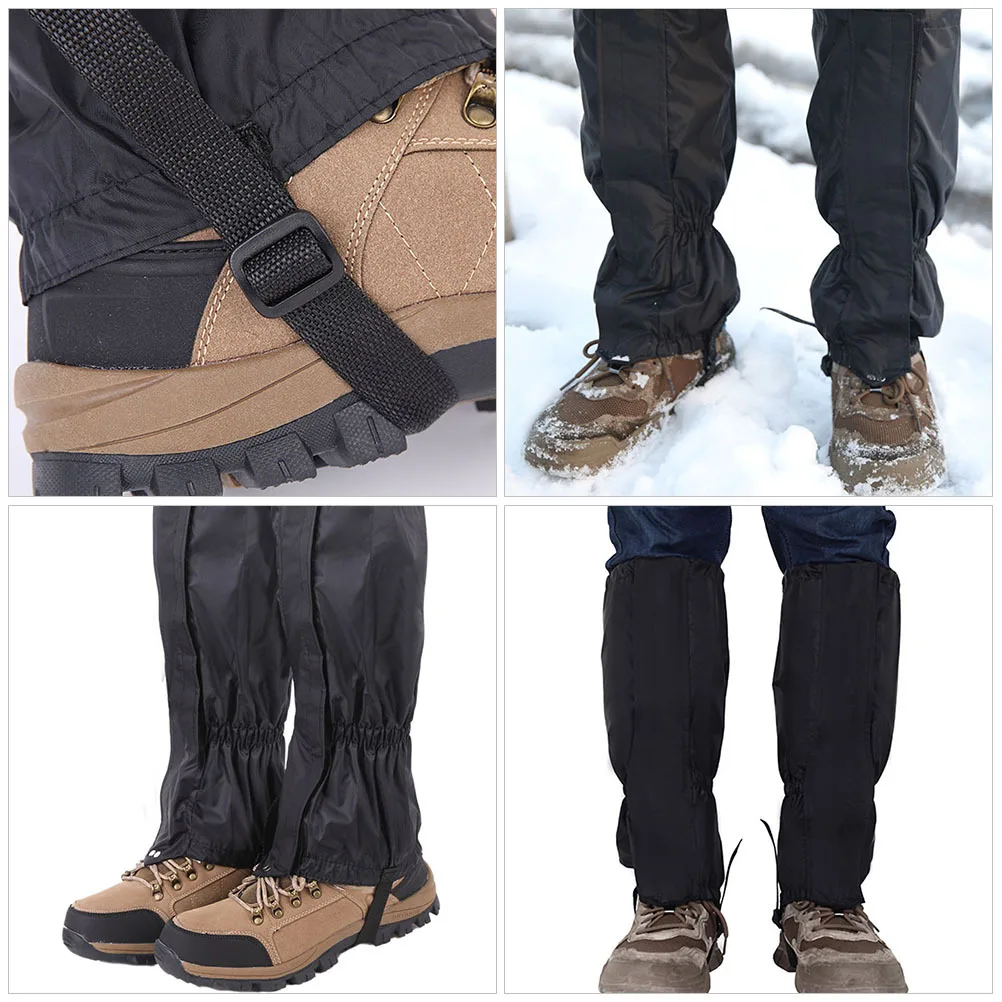 

1 Pair Waterproof Leg Gaiters Outdoor Hiking Mountaineering Snow Skying Windproof Boot Covers Lightweight Foldable Leg