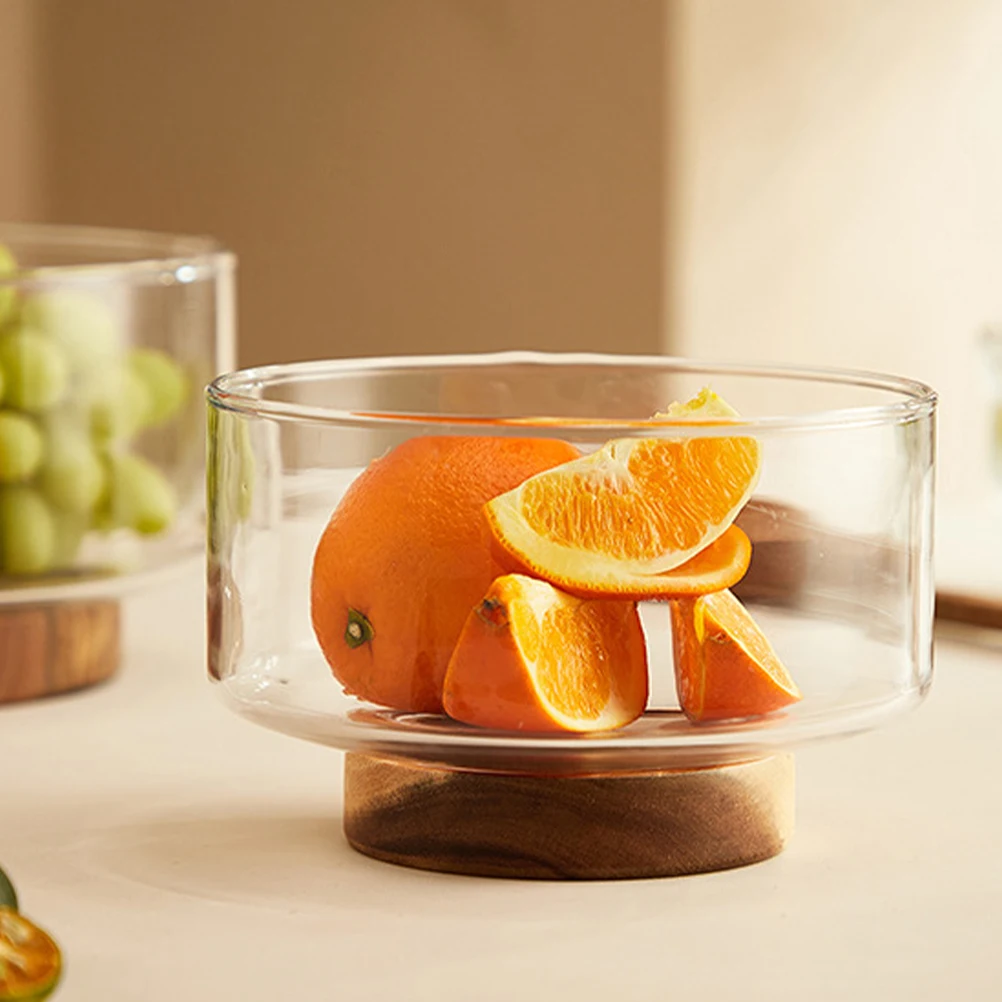 

Large Glass Fruit Bowl Salad Dessert Serving Bowl Food Storage Container Home Kitchen Use Multi-Purpose Clear Bowls