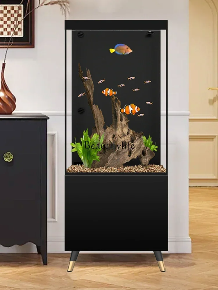 54*Small square tank bottom cabinet back filter ultra-white glass goldfish tank aquarium floor
