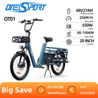 ONESPORT-OT01 Electric Bicycle 650W Motor 48V 27Ah Battery E-bike ,20 Inch Tire Disc Brake Adult Electric Bike
