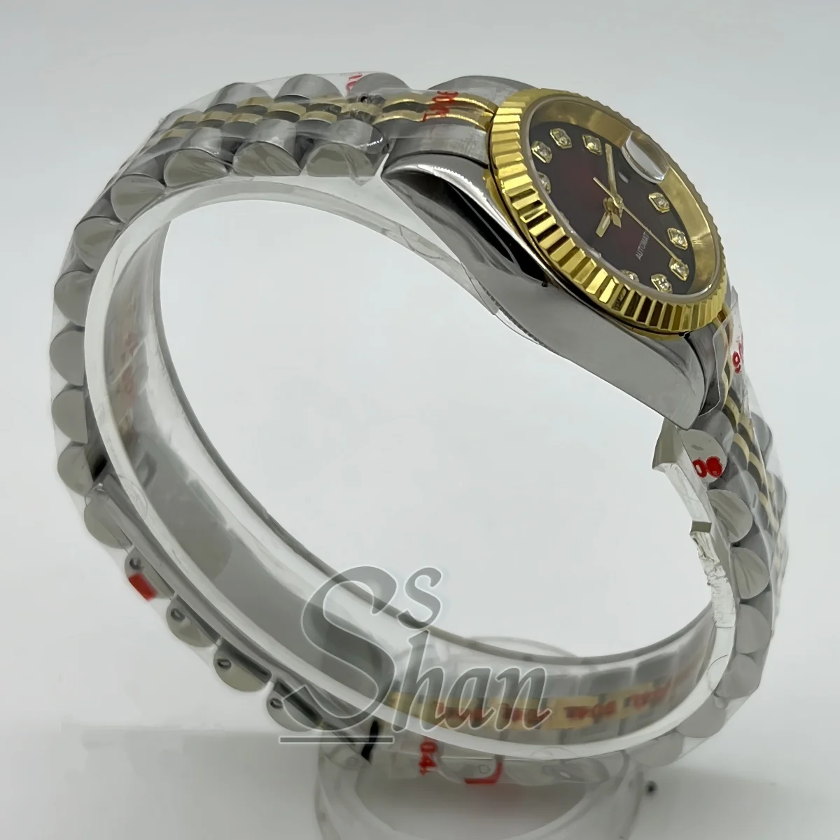 26mm women's gold and silver luxury mechanical watch NH05 movement diamond index dial sapphire glass date at 3 o 'clock