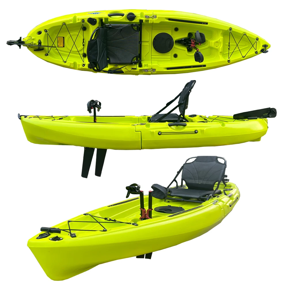 9ft giuntura di plastica motorizzata barca da pesca rimovibile kayak canoa single sit on top