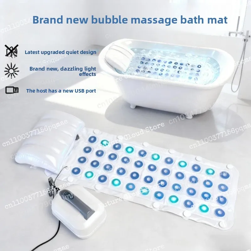 Luxury Private Customized Quiet SPA Water Jet Bubble Bath Mat 6 Adjustable Speeds Remote Controlled Bathtub Relaxation Device Fo