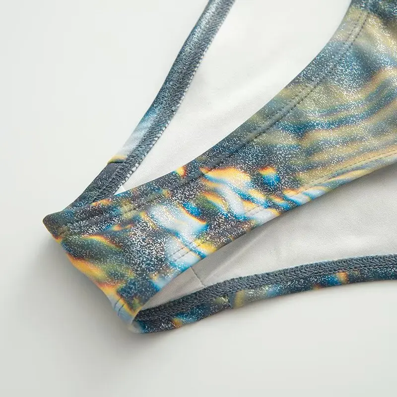 Y2k ارتداءها مثير المرأة صد Harajuku موضة الصيف الاتجاه الأعلى مفتوحة الظهر لامعة التخسيس جلود ملابس السباحة بلا أكمام