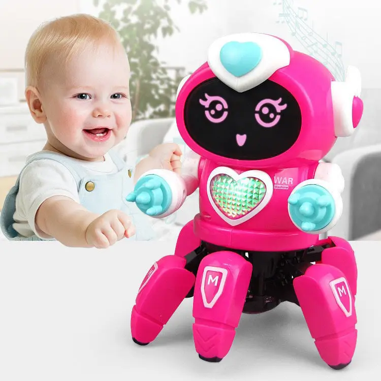 ZK30 Dropshipping Elettrico Sei Artigli Pesce Danzante Robot Giocattolo Per Bambini Con Luce E Musica Per Bambini Giocattolo Divertente Regali Di Compleanno