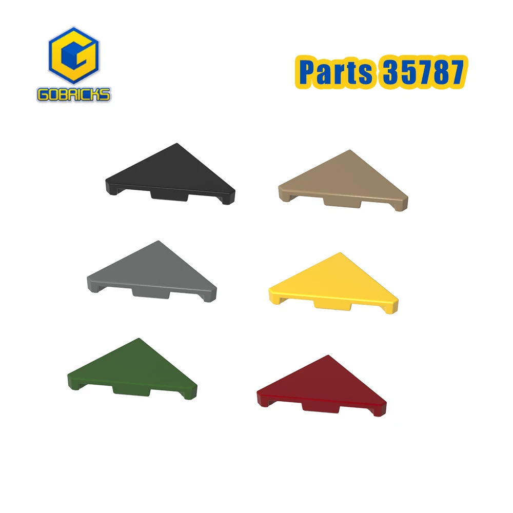 Gobricks 50pcs 35787 Bricks Tile 45° Cut 2 x 2 Parts Building Blocks Solid Color Creative Kids Brain Toy Elements Accessory