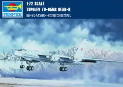 1/72 Trumpeter 01601 Soviet Tupolev TU-95MS Bear-H Heavy Bomber Aircraft Plane Model Kits to Build for Adults Toys TH05671-SMT6