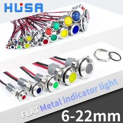 Impermeável Metal LED Signal Lamp, luz indicadora de advertência, fio piloto, IP65 Power, 3-6, 12-24, 220V, 6mm, 8mm, 10mm, 12mm, 16 milímetros, 19 milímetros, 22 milímetros, 1PC