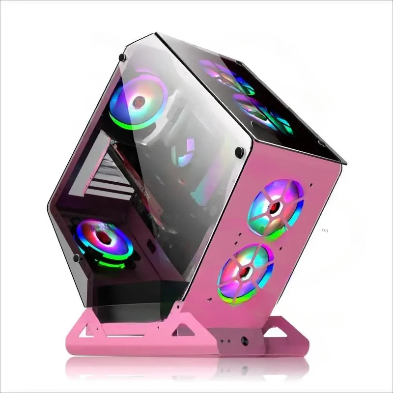 Internet Cafe E-Sports Water-Cooled Game Special-Shaped Open Tempered Glass Side Transparent Desktop Chassis