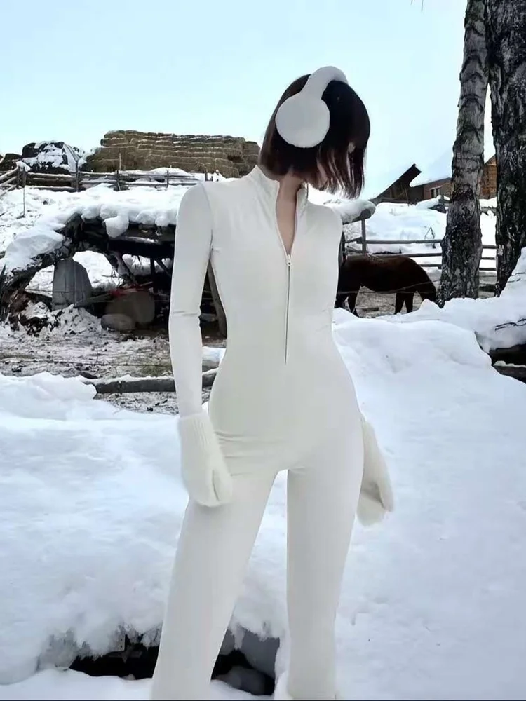 

Harbin Snowscape Photo oot одежда женский комбинезон на подкладке Thi теплые длинные брюки с высокой талией прямого кроя на молнии