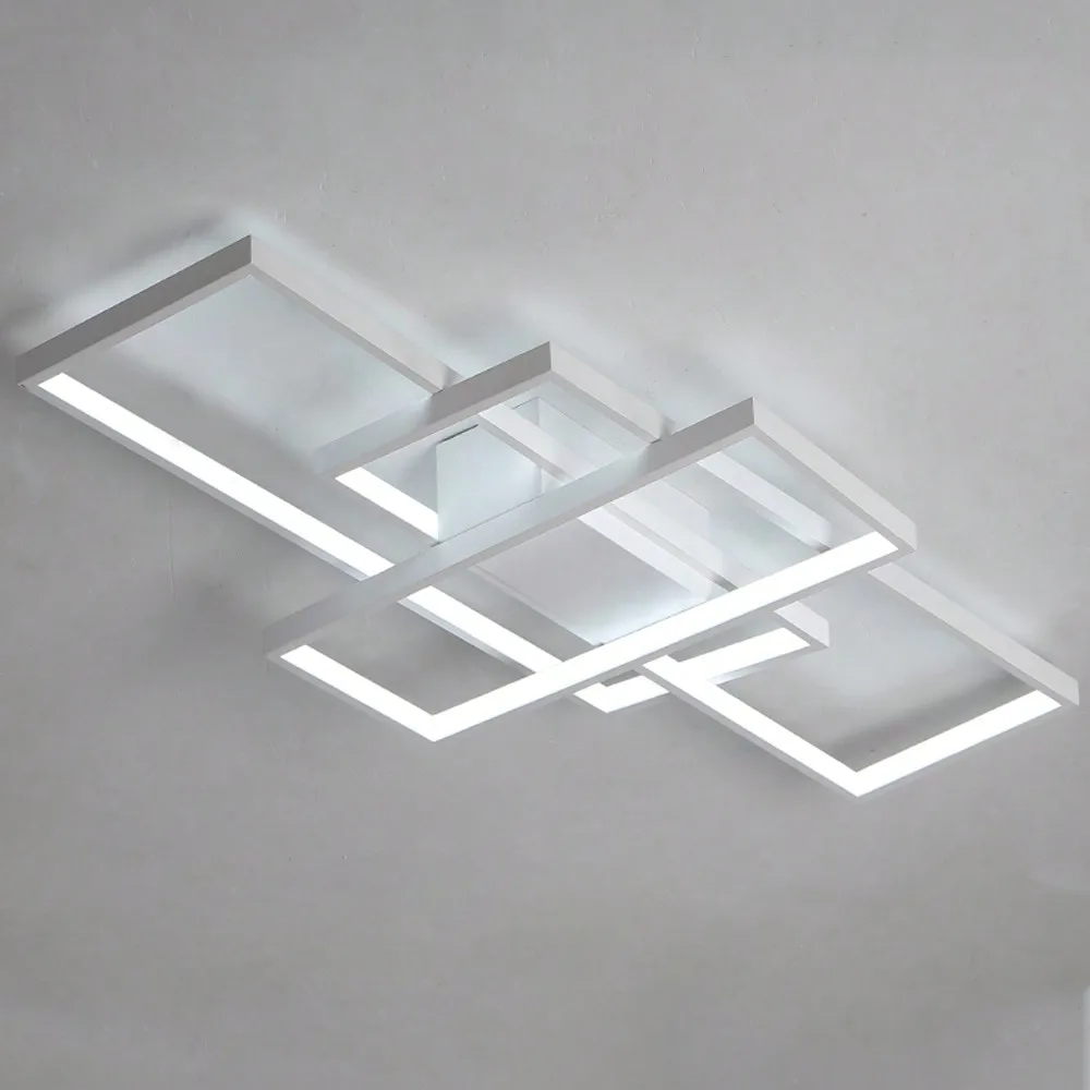 

Modern LED Ceiling Light Acrylic Chandelier 80W LED White 90*50cm Square Acrylic Flush Mount Fixture 110-260V