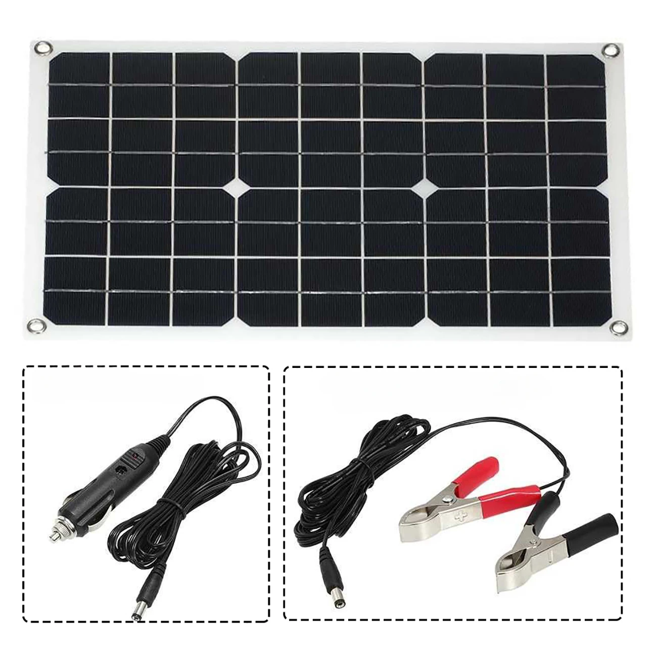 For 300W Solar Power System Kit 12V To 110V/220V Modified Sine Wave Solar Panel Emergency Generator with 30A Solar Controller