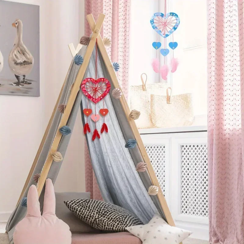 2026 new model wooden heart-shaped dream catchers set for home decor mother's day birthday wedding party decorations