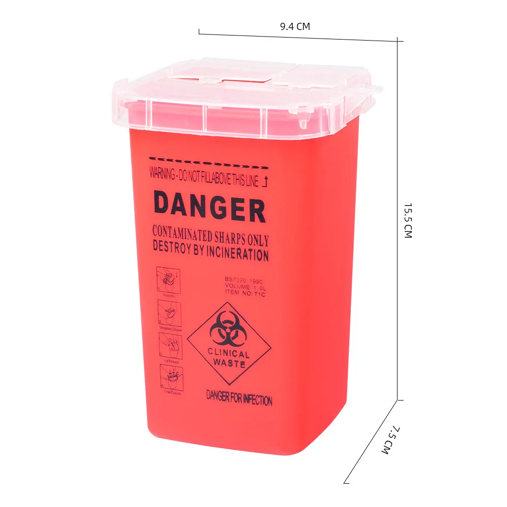 Tattoo Sharp Container Sharps Waste Bin Large Capacity Professional Tattoo Supplies Disposal Container Tattoo Needle Waste Box