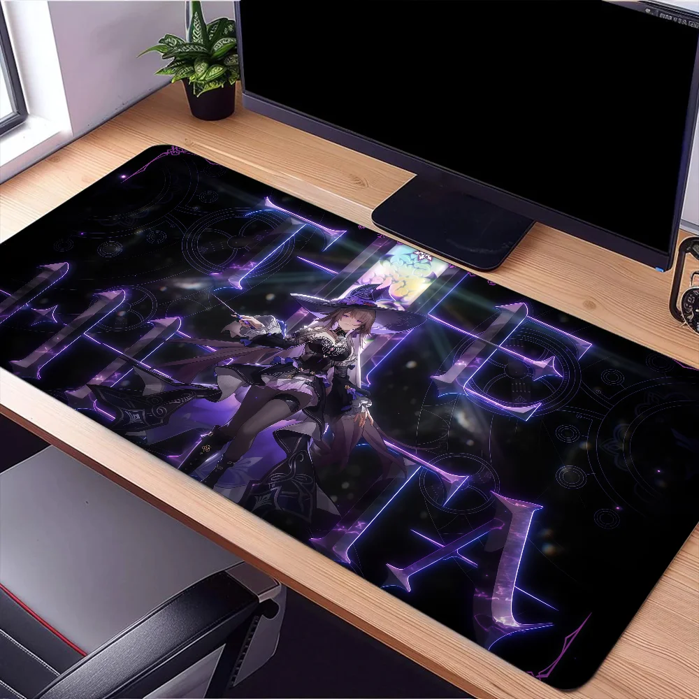 The Herta Game Honkai Star Rail Mouse Pad Large Desk Mat Keyboard Ergonomic Office Rubber PC Non-slip Anti-fray Home Custom