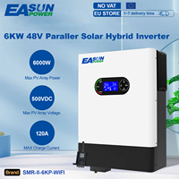 EASUN 6.2KW 4.2KW MPPT Hybrid Solar Inverter 48V PV Power 6500W Off Grid Built-in Solar Charger Controller 120A Pure Sine Wave