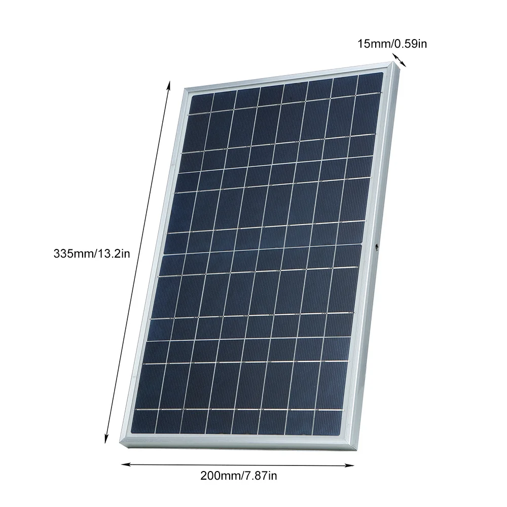 15W 12V/18V Solar Panel Kit with Alligator Clip  IP65 Water Resistance Monocrystalline Solar Panel for RV Car Boat Home Camping