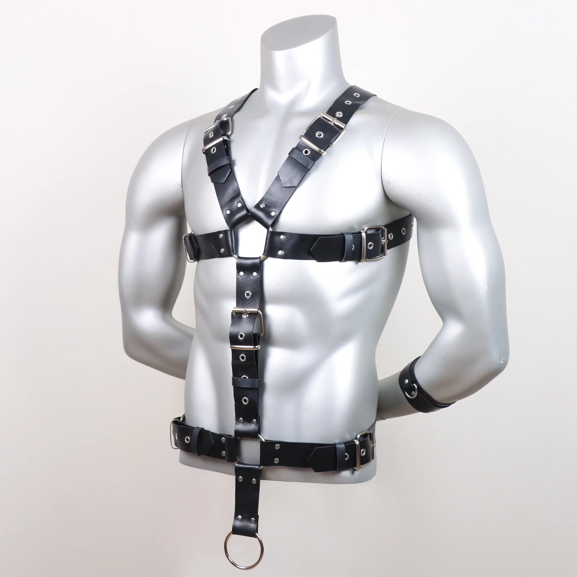 BDSM Gay Body Bondage Harness Men Fetish Leather Lingerie Sexual Chest Harness Belt Strap Punk Rave Gay Costumes for Adult Sex