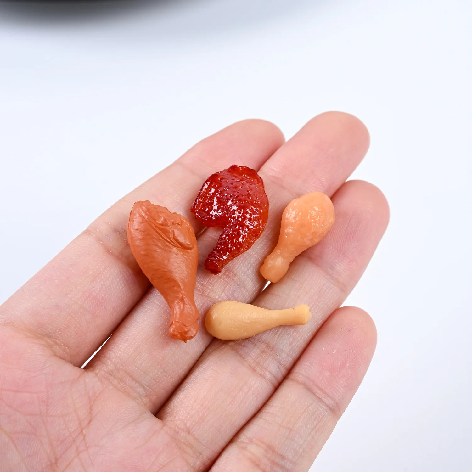 5pcs Mini Chicken Drumstick Models Fried Braised Chicken Legs Miniature Fake Food Kitchen Props DIY Craft  Desktop Decorations