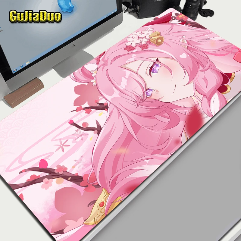 

Honkai Impact 3rd Elysia Anime Mouse Pad Gamer Computer Keyboard Desk Mat Non-slip Comic Mousepad Stuff Accessories PC Cushion