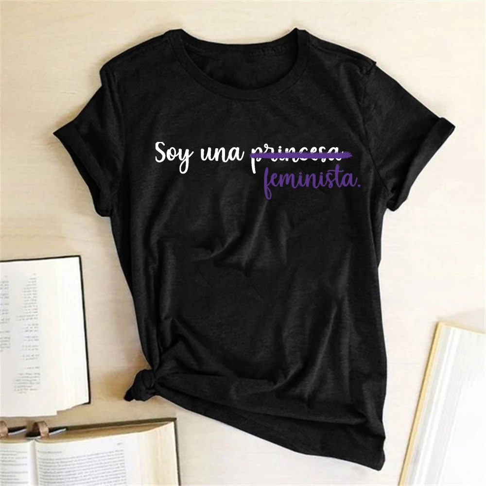 Seeyoushy 2023 Feminist Feminism Women T-shirt Soy Una Feminista Print Woman Shirt for 90s Girls Causal Graphic Femme Ropa Mujer