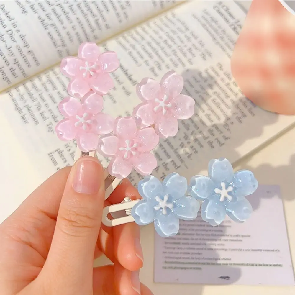 2Pcs Sweet Sakura Flower Hair Clips Headwear Headdress Barrette Hair Accessory Styling Tools Hairpins