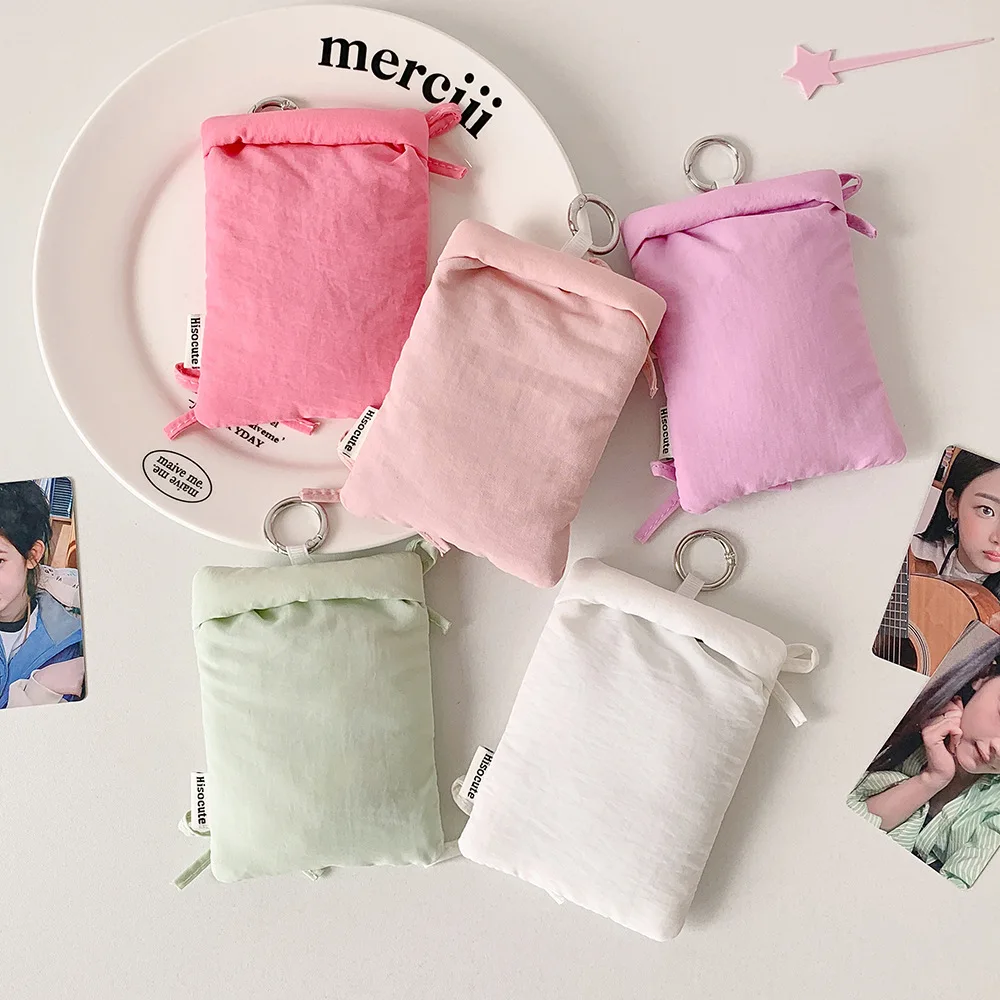 Fashion Simple 2KY Solid Color Bow 3-Inch Card Holder Backpack Pendant Cute Girls Idol Photo Storage Student Id Card Cover Gifts