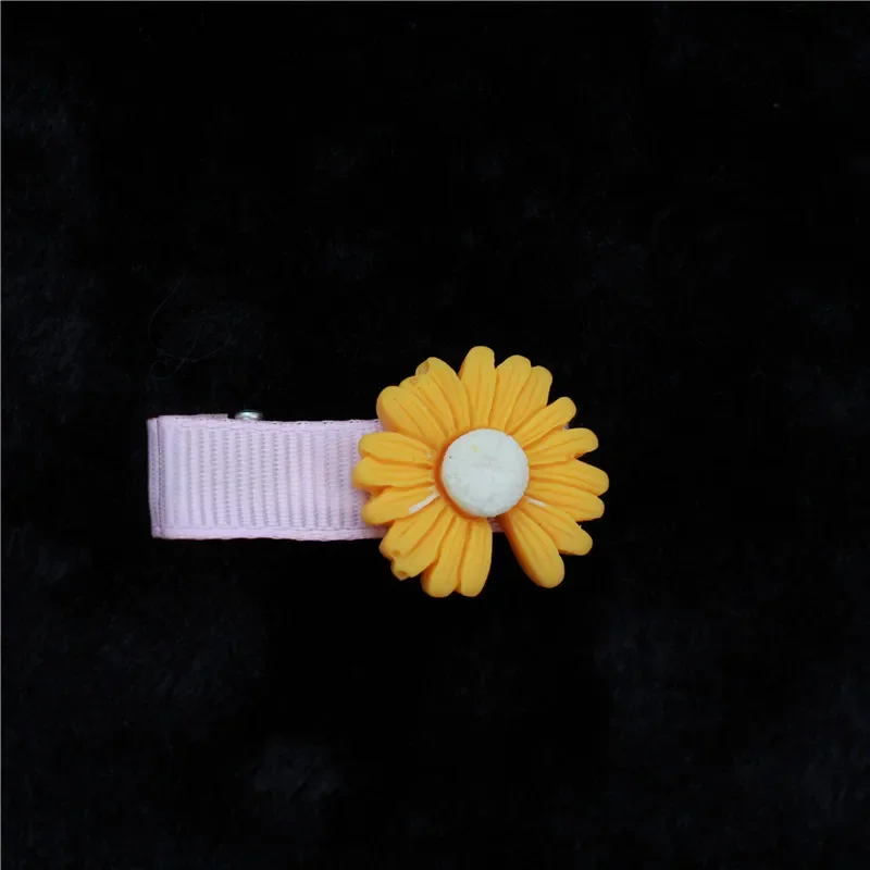 2PCS Applique Children's Hairpin Flower Small Daisy Cartoon Korean Hair Accessories Girl Baby New Princess Cute Duckbill Clip