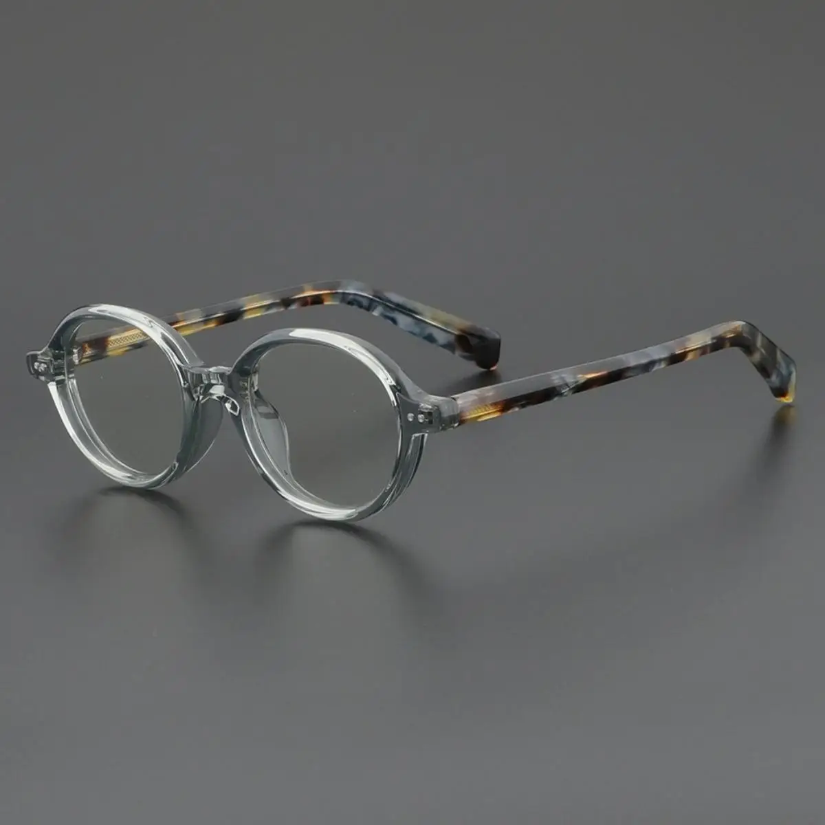 Oval Glasses for Women Retro Acetate Vintage Glasses Frame Optical Round Men Female Brown Green Clear Lens Unisex