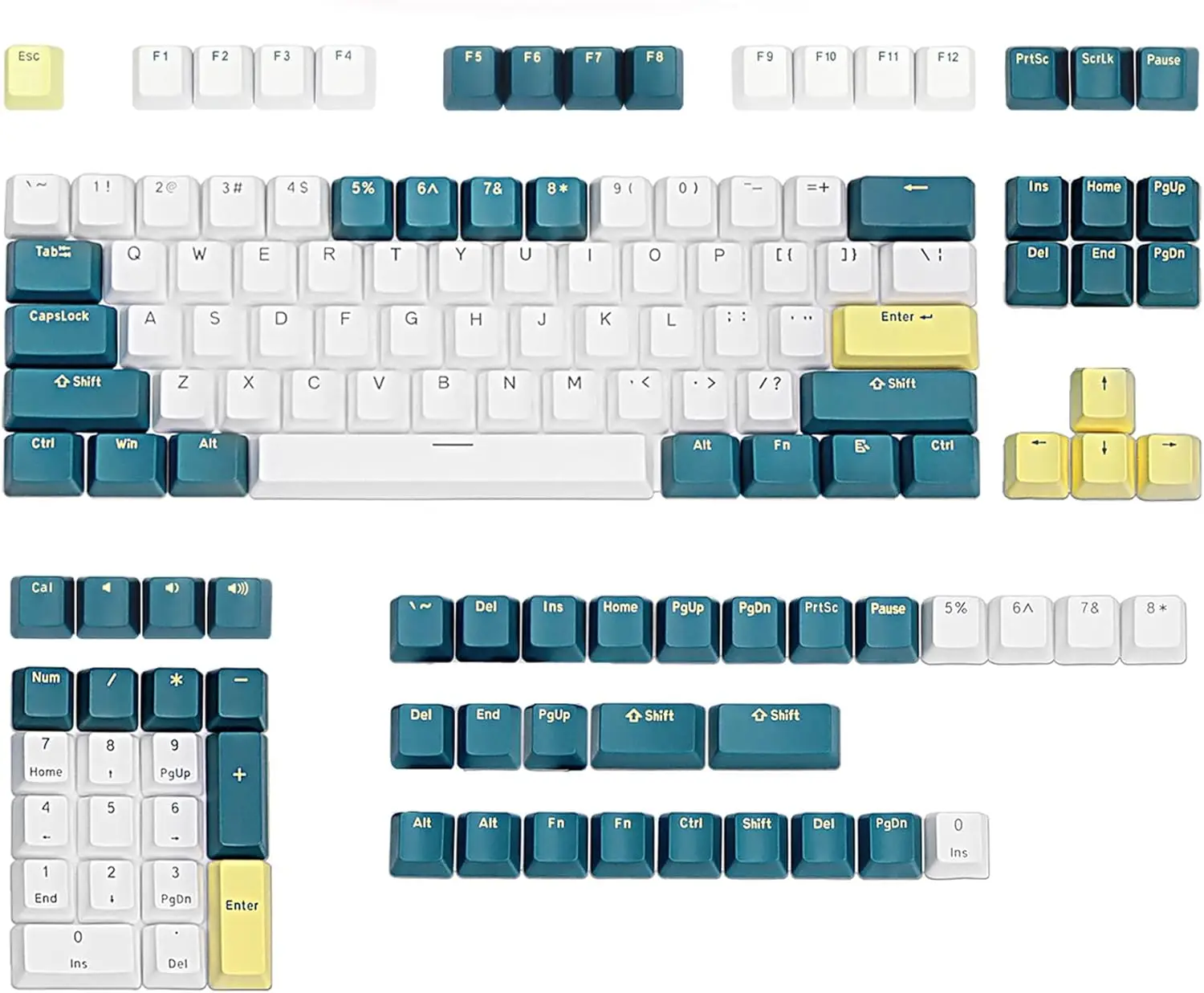 

PBT Doubleshot Keycaps OEM Profile Custom Cherry MX Keyset for 61 63 64 66 68 84 87 96 100 104 108 MX Switches Mechanical Keyboa