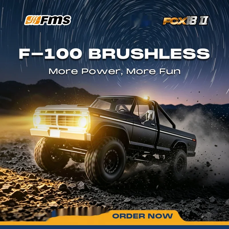FMS New 1/18 FCX18 II Ford F-100 Brushless Power 4WD RC Car Remote Control Simulated Electric Climbing Off-road Vehicle Model
