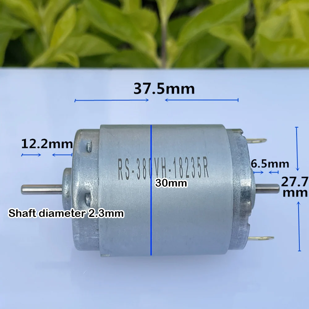 Mini RS-380VH-18235R Electric Motor DC 6V 12V 24V Dual Shaft NdFeB Strong Magnetic Carbon Brush Large Torque for Sweeper Robot