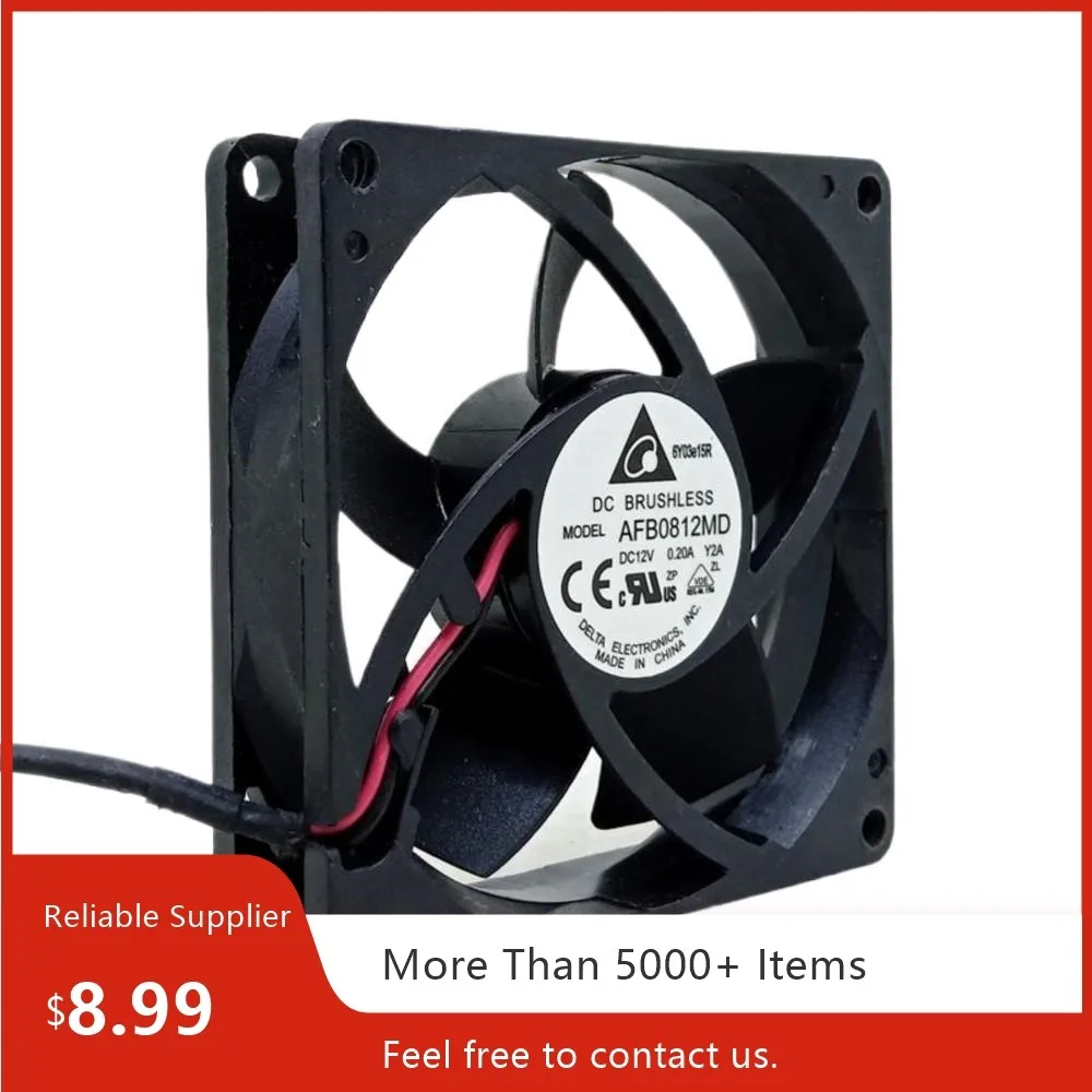 80mm Fan for Delta AFB0812MD 12V Dual Ball Bearing Cooling Incubator, Mosquito Lamp, and Electronics
