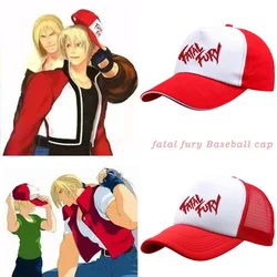 Classic Games King of Fighters Embroidery Cotton Baseball Cap Fatal Fury Terry Bogard Hat Cosplay Adjustable Unisex Sports Prop