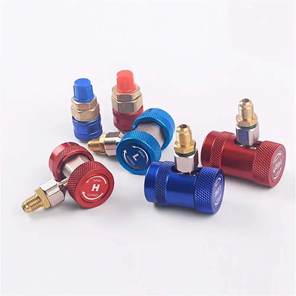 R134A All-copper Quick-connect Air Conditioner And Refrigerant Adapter Car Fluoride Quick Coupling Car Air-conditioning Tool