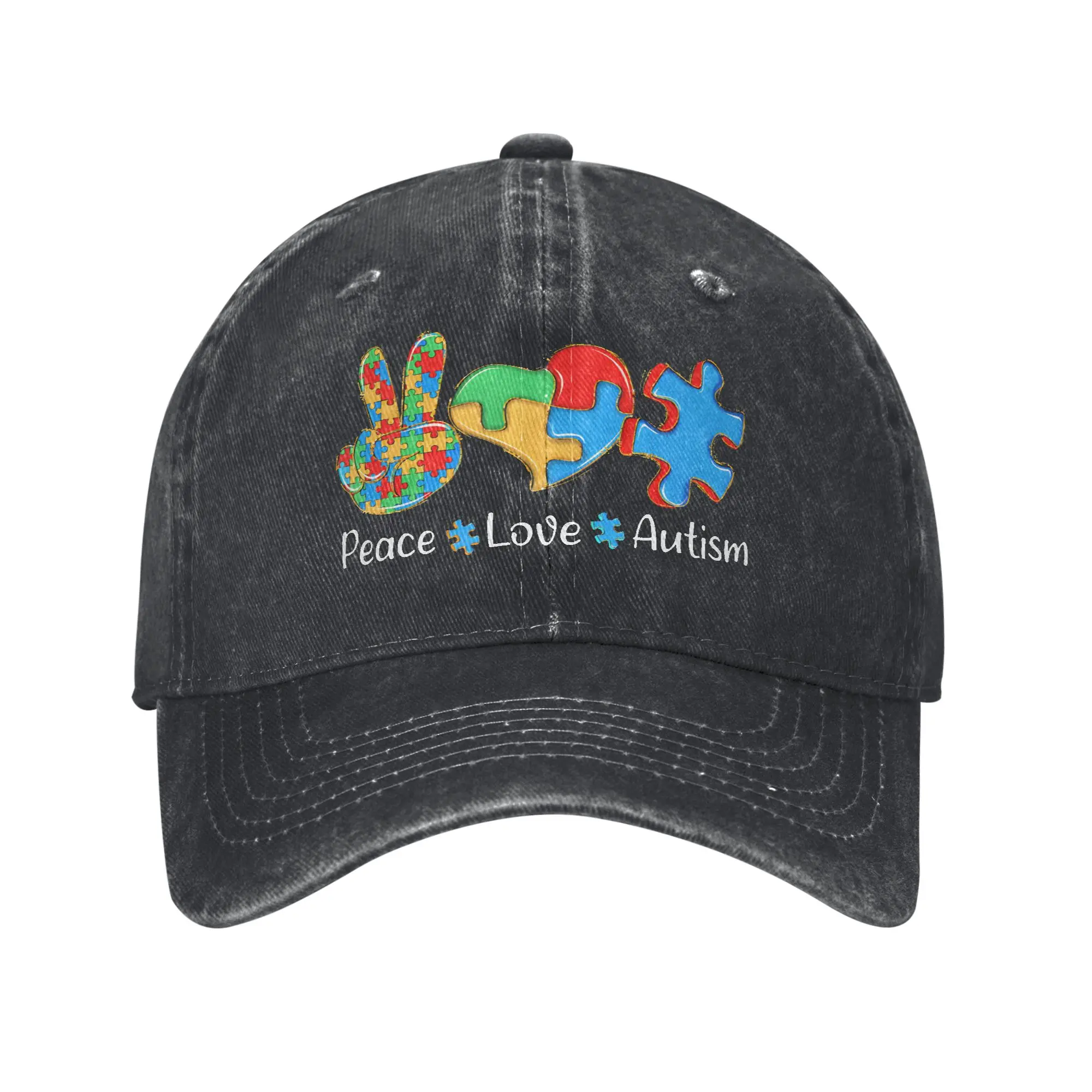 Autism Awareness Respect Love Support Sun Baseball Cap y2k Men Women Washed Trucker Hat High Quality Baseball Caps
