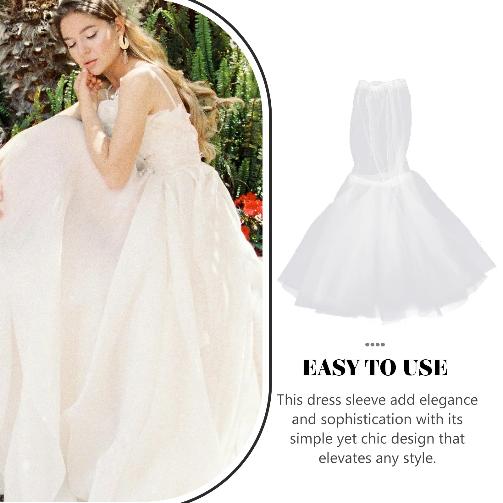 

1Pair Bridal Wedding Dress Fake Sleeves Detachable Tulle Sleeve Mesh Sleeve for Women Party Dress Accessory Costume Accessory