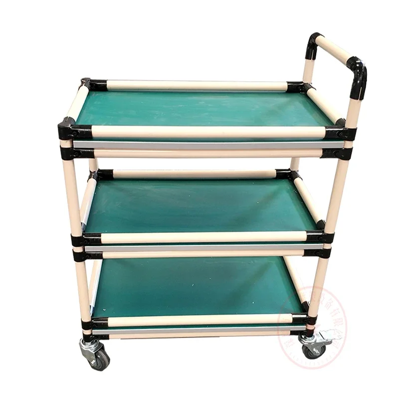 Anti static turnover vehicle material rack workshop multi-layer aging rack with wheels, small trolley tool cart workbench