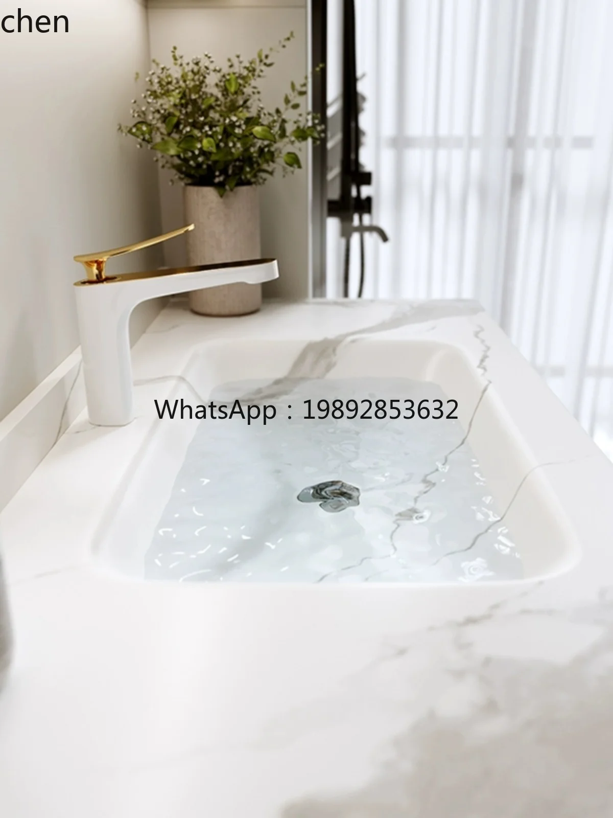 HXL hot curved rock slab integrated basin Double machine upper basin Quartz stone integrated  Corian integrated
