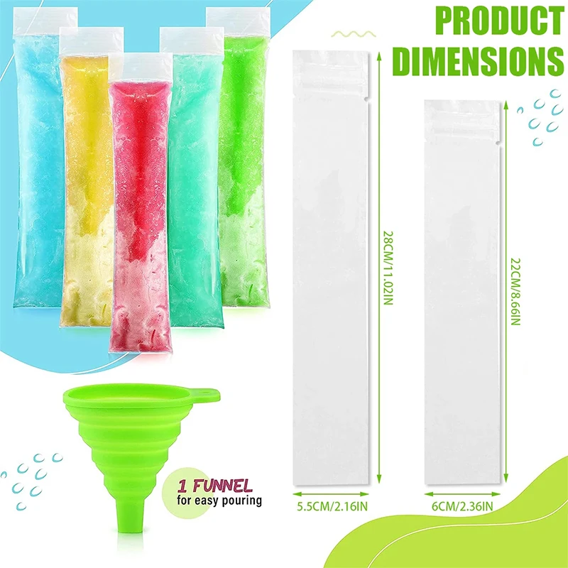 10/20/50pcs Ice Popsicle Bags Disposable Food-Grade Freezer Bag for Liquids Ice Lolly Bag DIY  Homemade Popsicle Bag Mold