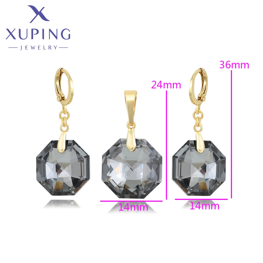 Xuping Vocation Gift Elegant Jewelry Round Crystal Jewelry Set with Necklace and Earring for Women Party Gift A00916102
