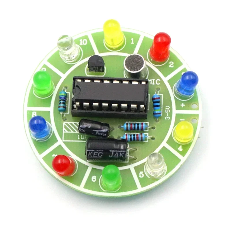 4017 Colorful Voice-Activated Rotating LED Lamp Module Circuit Board Production Diy Kit Electronic Diy Production Parts